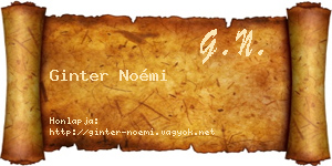 Ginter Noémi névjegykártya